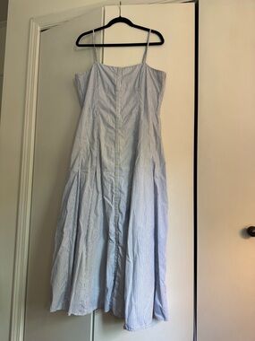 J. Crew Light Blue & White Striped Maxi Sundress